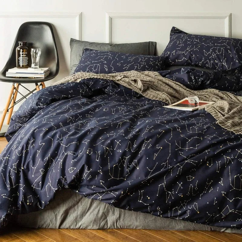 Ensemble de housse de couette Constellation bleu marine