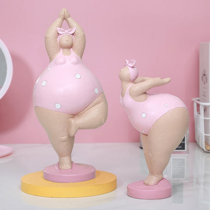 Charming Plus-Size Yoga Woman Figurine