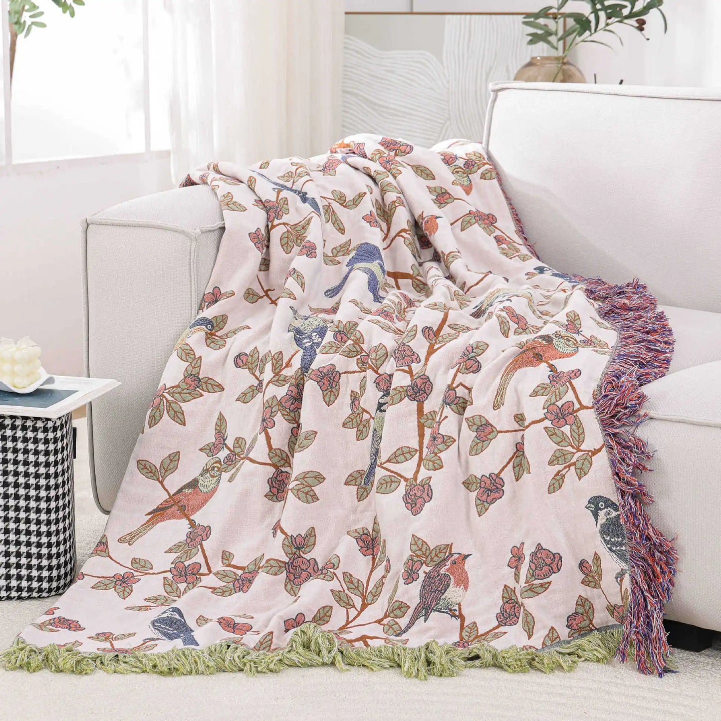 Spring Birds Throw Blanket