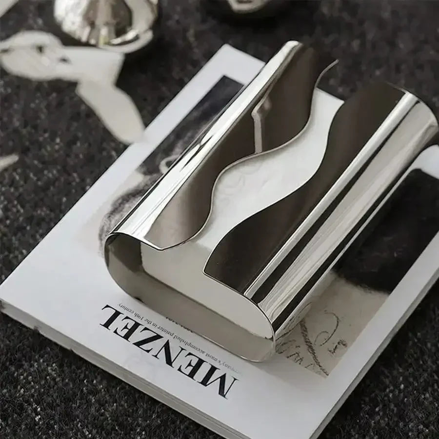 Nordic Stainless Steel Mirror Napkin Holder Desktop
