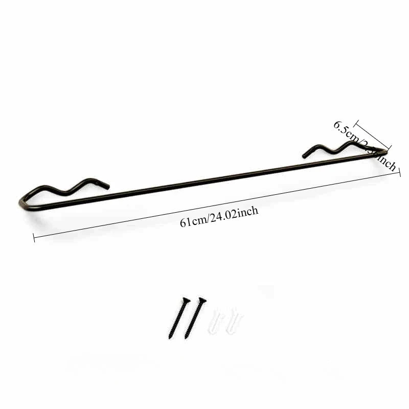 Dopamine Wave Cast Iron Wall-Mounted Towel Bar | Modern Bathroom Towel Rack Organizer