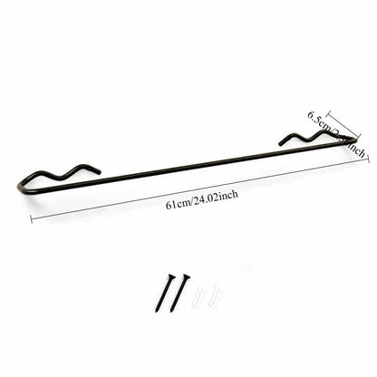 Dopamine Wave Cast Iron Wall-Mounted Towel Bar | Modern Bathroom Towel Rack Organizer