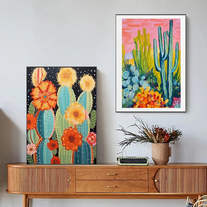 Cactus Bloom Collection Canvas Wall Art