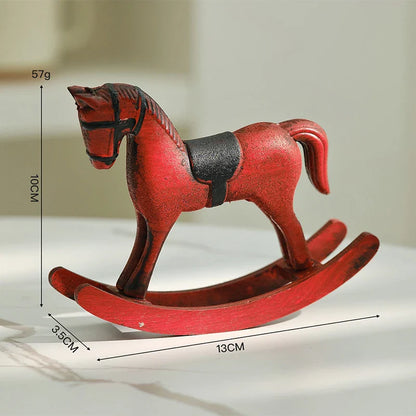 Hand-Finished Retro Wooden Rocking Horse Decor