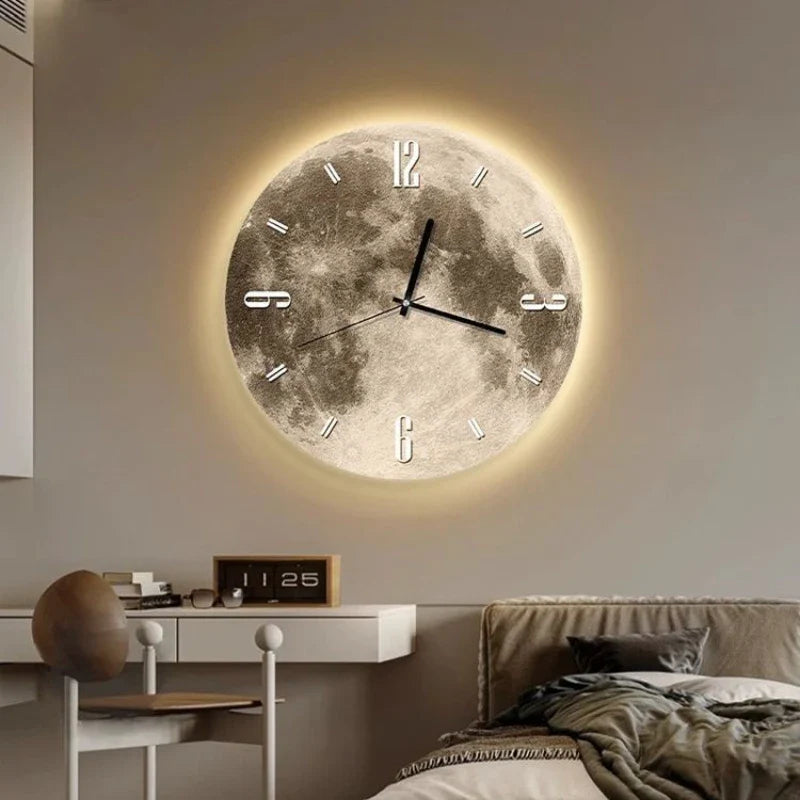LunaGlow 20-Inch LED Moon Wall Clock