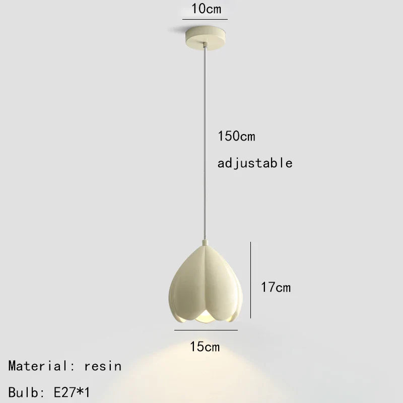 Lampada a sospensione con bocciolo floreale