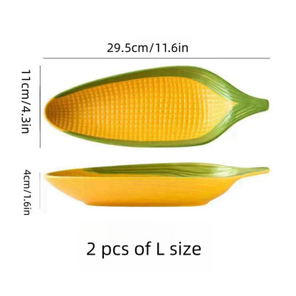 Corn Shaped Ceramic Plate