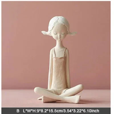 Simple Nordic Girl Heart Statuette Collection