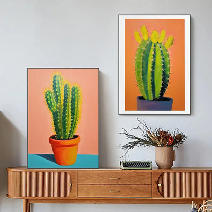 Cactus Bloom Collection Canvas Wall Art