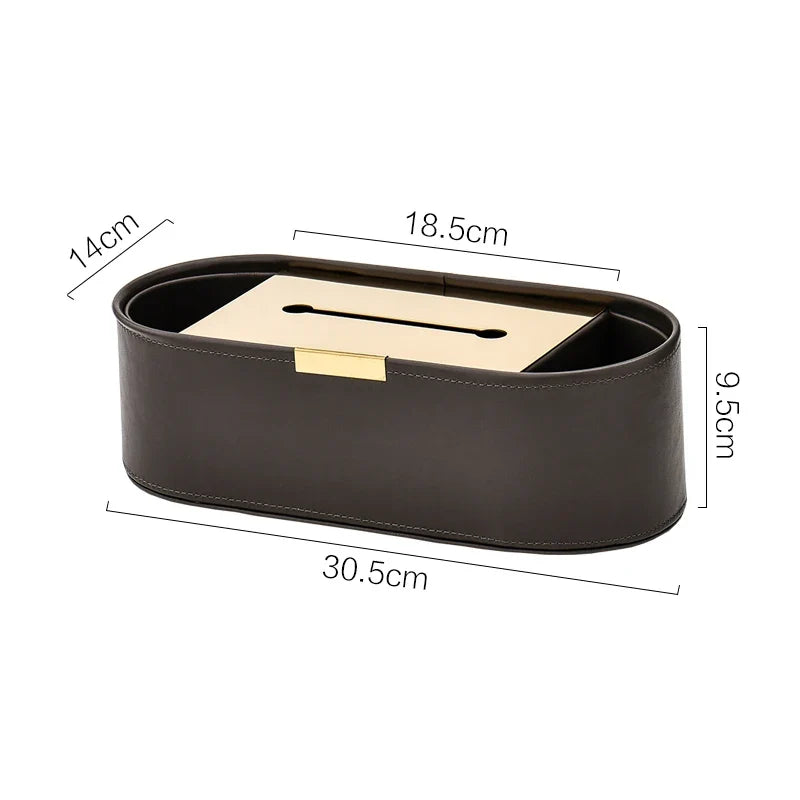 Luxury Leather Tissue Box Organizer for Living Room and Desktop