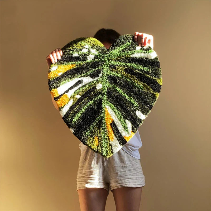 Tapis de sol Monstera fait à la main