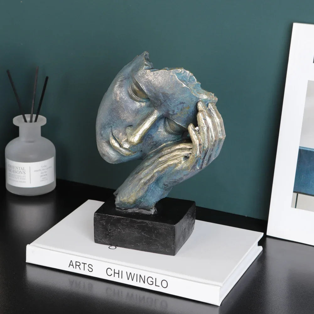 Vintage Gesichtsskulptur aus Kunstharz