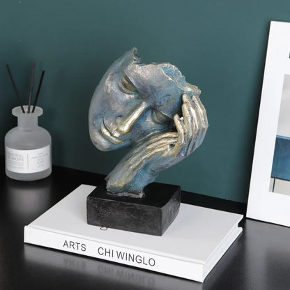 Vintage Gesichtsskulptur aus Kunstharz