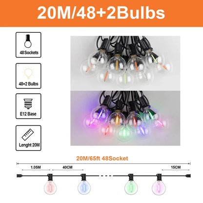 Colorful Waterproof Outdoor String Lights