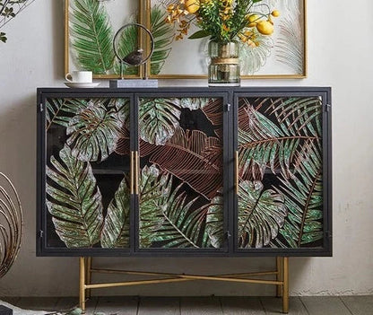 Monstera Leaves Metal Cabinet