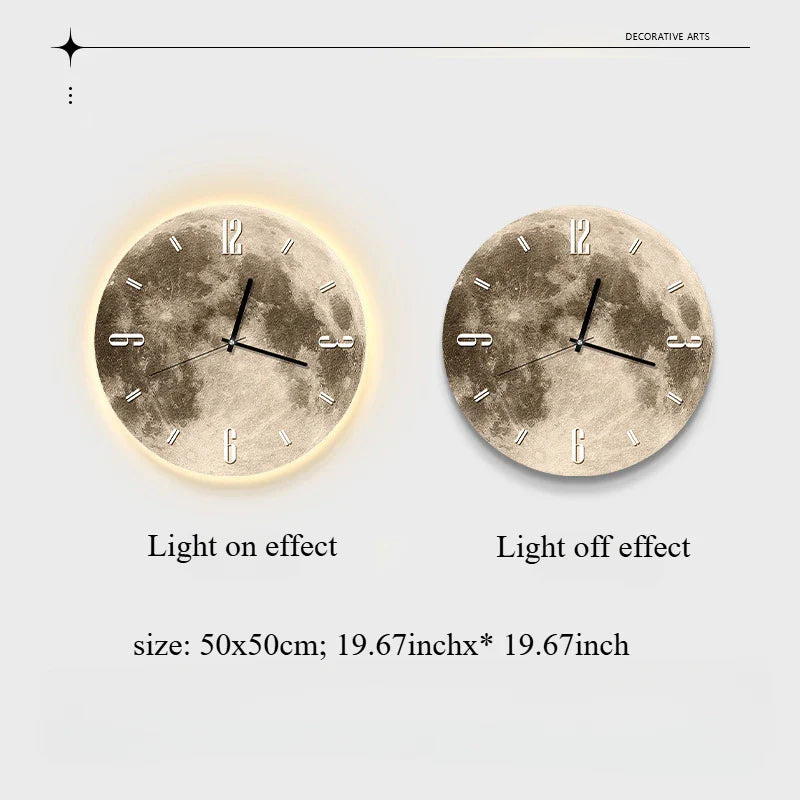 LunaGlow 20-Inch LED Moon Wall Clock