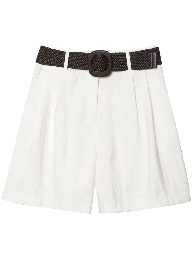 Ruvelle Belted Casual Shorts