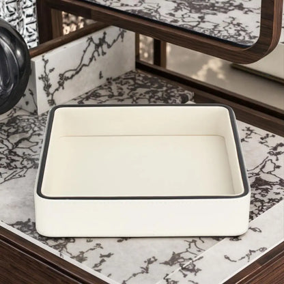 PU Leather Valet Tray for Entryway, Jewelry, and Desk Organization