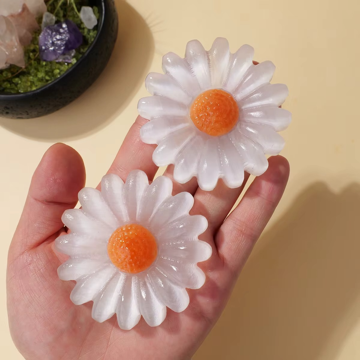 Selenite Daisy Bloom Crystal