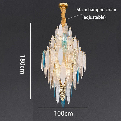 Blue Wave Glass Artistic Chandelier