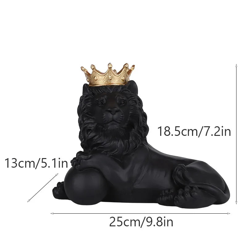 Golden Crown Lion King Statue