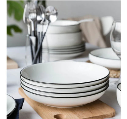 Black Line Ceramic Plates