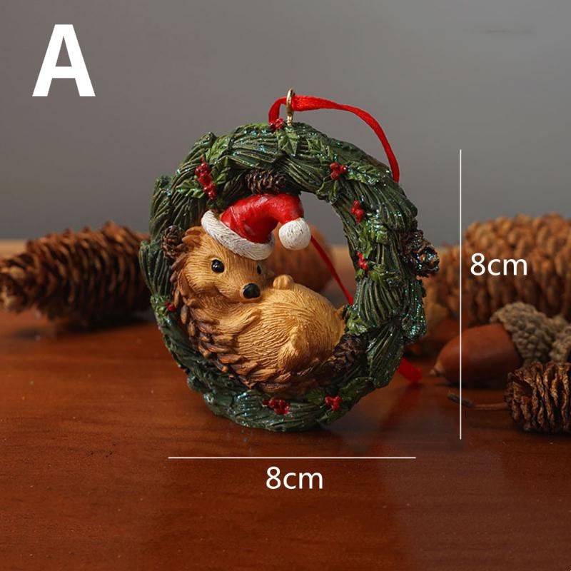 Cute Christmas Animals Wrapped In Wreath