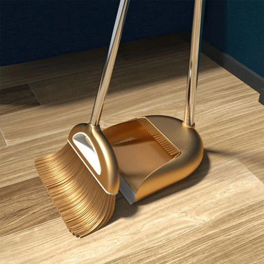 Gold Broom and Dustpan Set