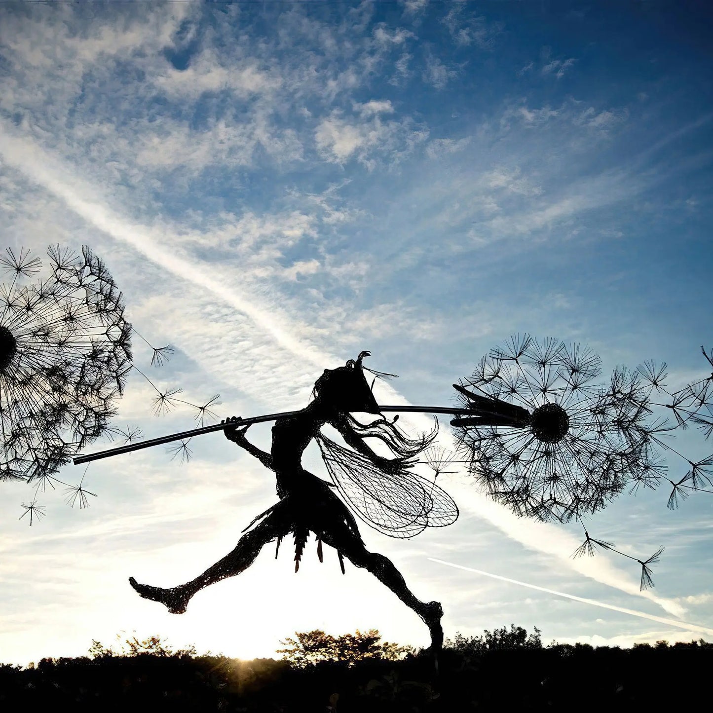 Fairy Dancing with Dandelion Garden Statue