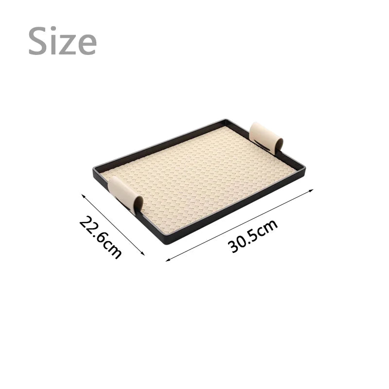 Plateau décoratif de luxe en cuir