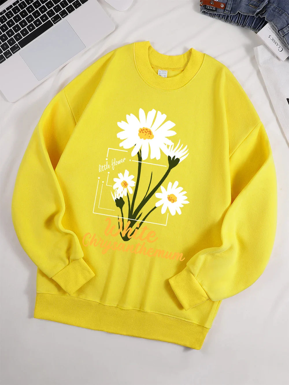 Little White Chrysanthemum Sweatshirt