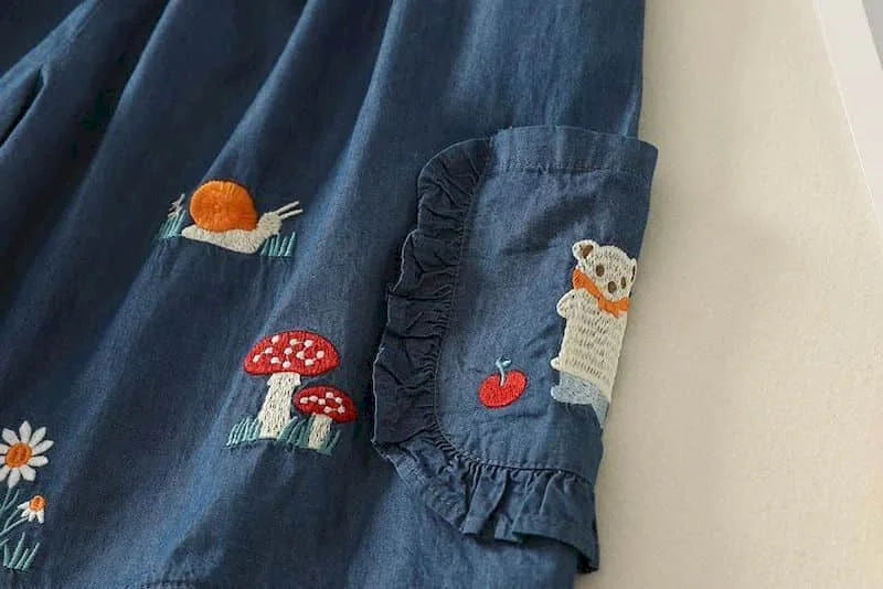 Denimelle Ruffle Waist Shorts
