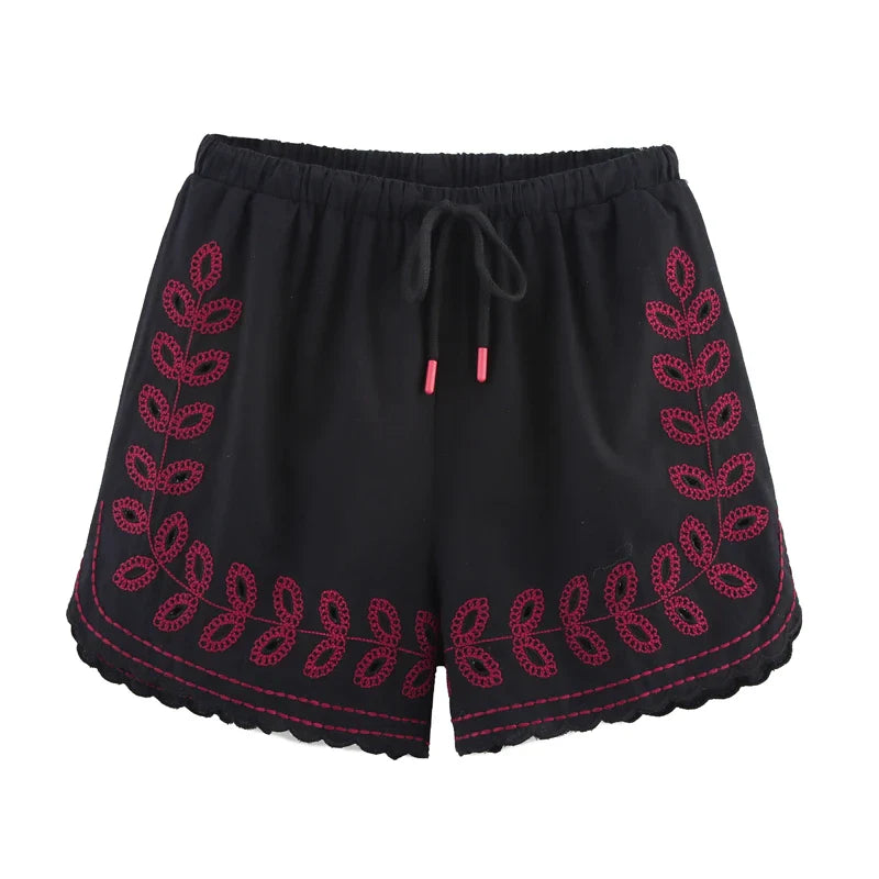 Auralisse Boho Embroidered Shorts