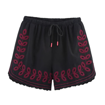 Auralisse Boho Embroidered Shorts