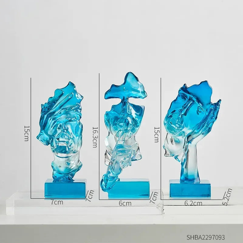 Abstract Face Statue Set