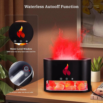 Crystal Salt Rock Fire Humidifier