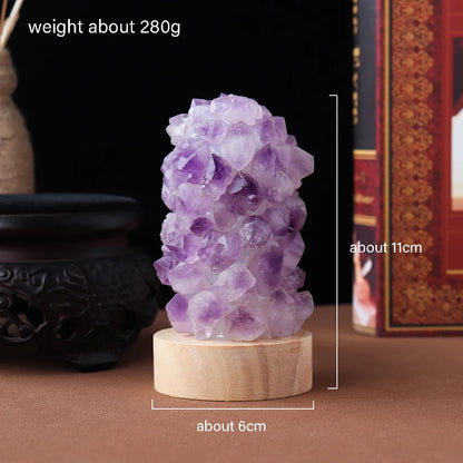 Crystal Wishing Lamp with Natural Amethyst
