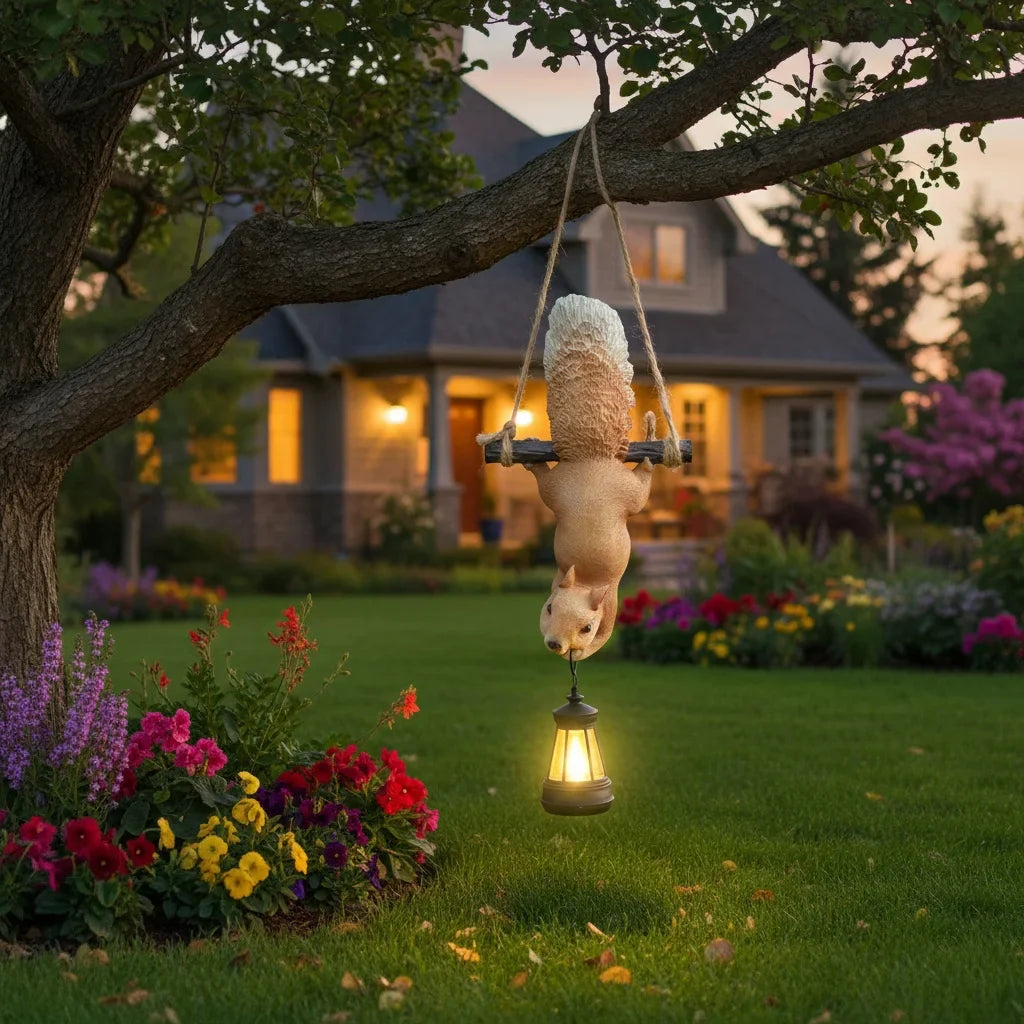 Oakglow Garden Squirrel Solar Statue