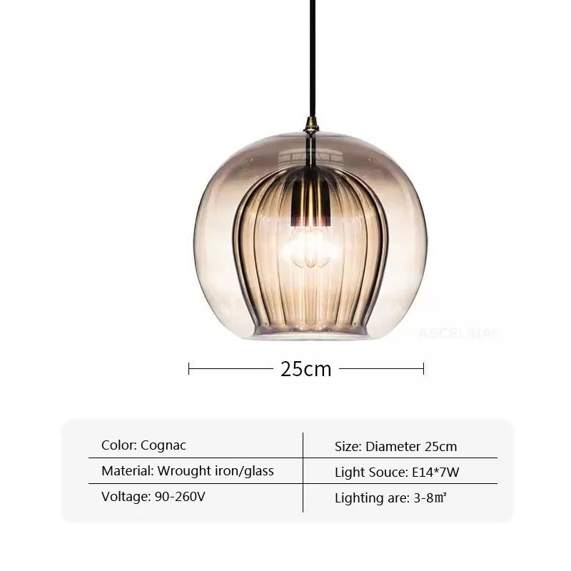 Nordic Double Glass Pendant Light