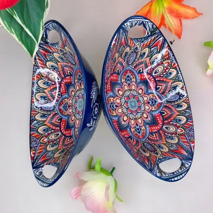 Bohemian Mandala Ceramic Serving Bowls