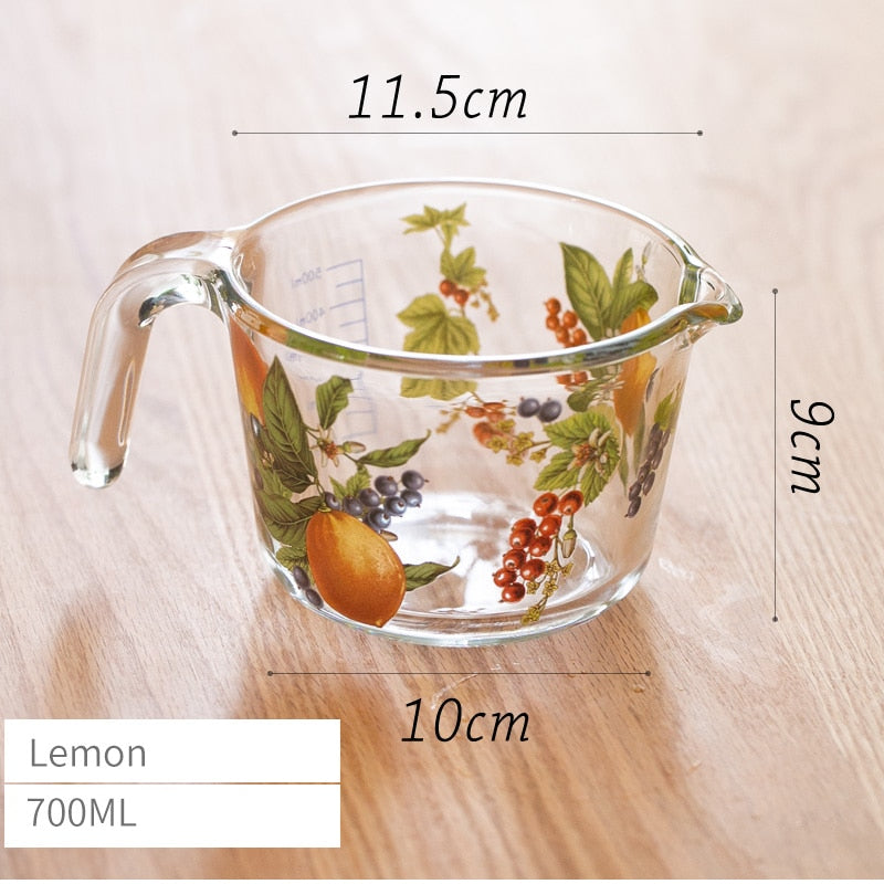 Retro Flowers Measuring Cup with Lid