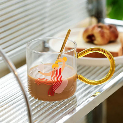 Tasse à café en verre artistique ludique