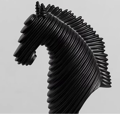 Abstract Striped Horse Head Statue