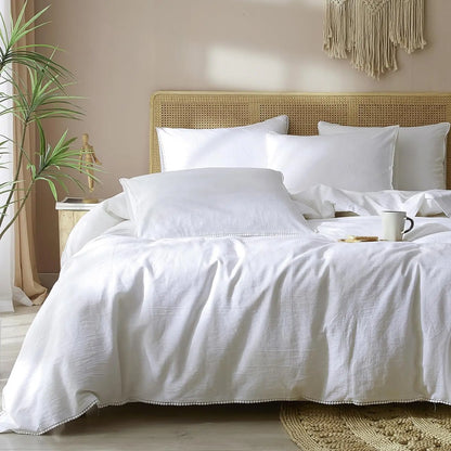 Cream Linen Duvet Cover Set