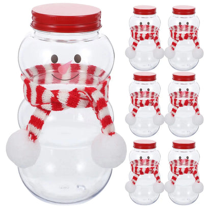 10 pcs Christmas Snowman Bottles With Lids