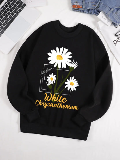 Little White Chrysanthemum Sweatshirt
