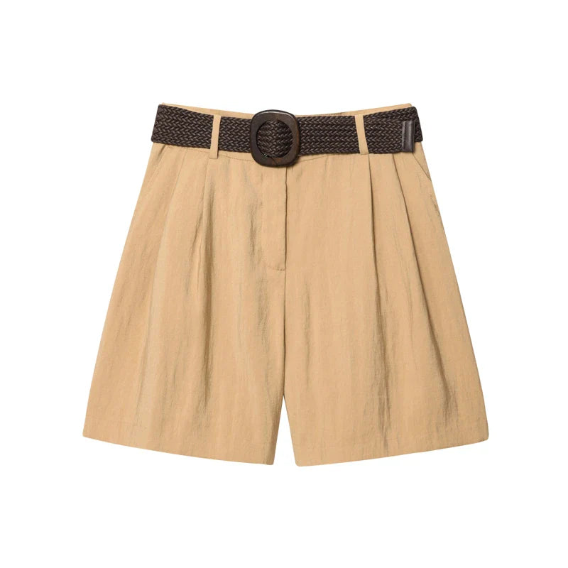 Ruvelle Belted Casual Shorts