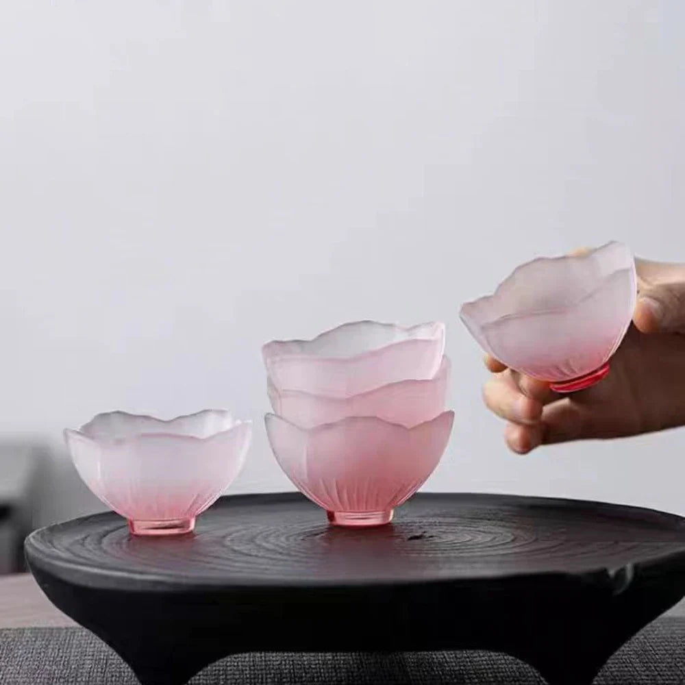 4 Pcs Glazed Sakura Bowls