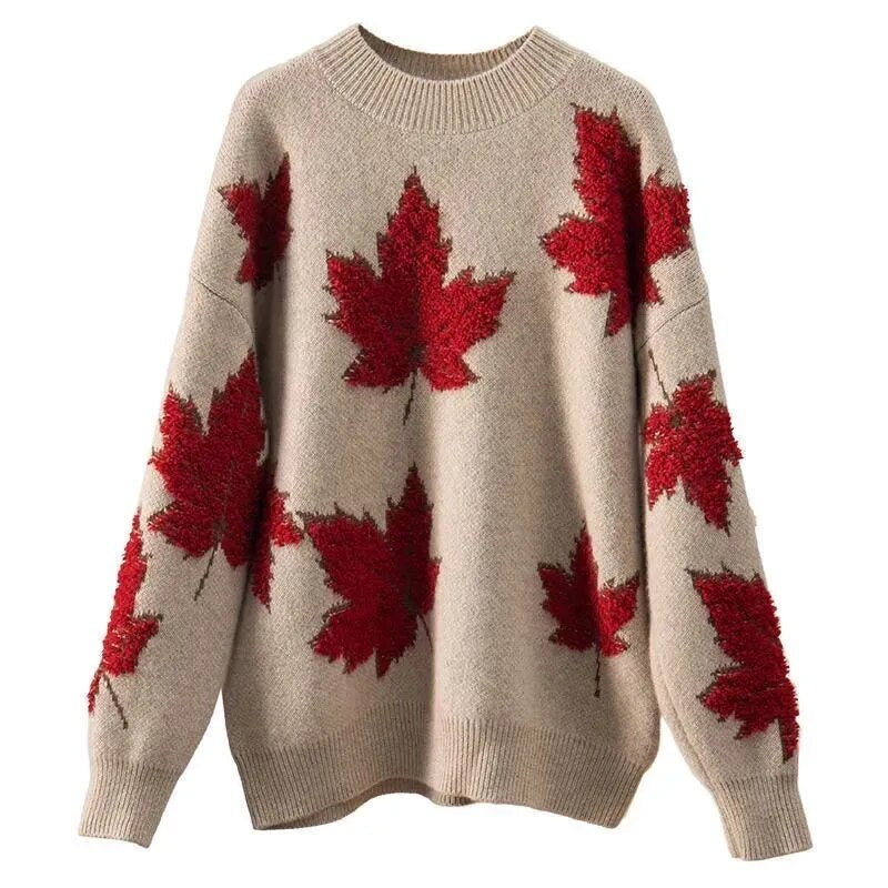 Maple Leaf Knitted Sweater