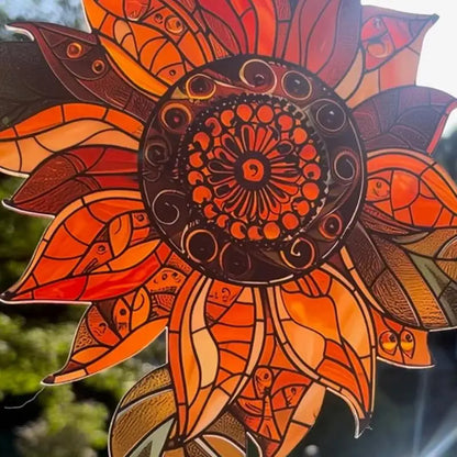 Decoración de ventana de acrílico de girasol